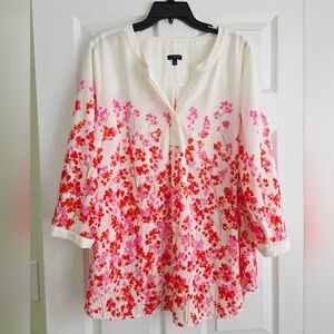 Talbots ✨️ Floral Print 3/4 Sleeve Women's Blouse Size 2X